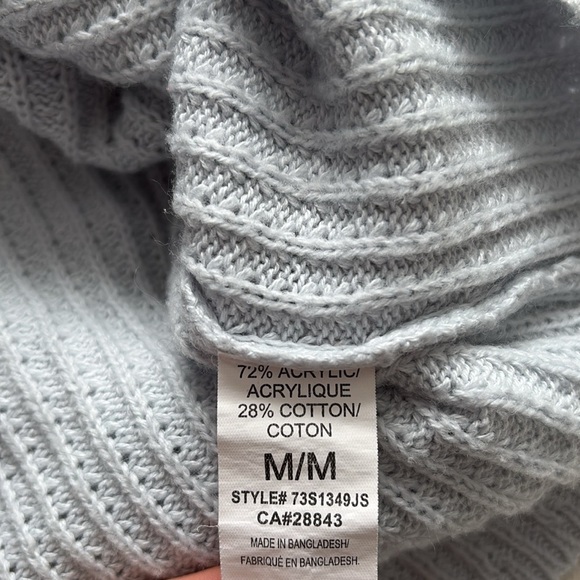 Eclipse Baby Blue Waffle Knit Cropped Cardigan | Button Front Sweater | Size M - Picture 5 of 7